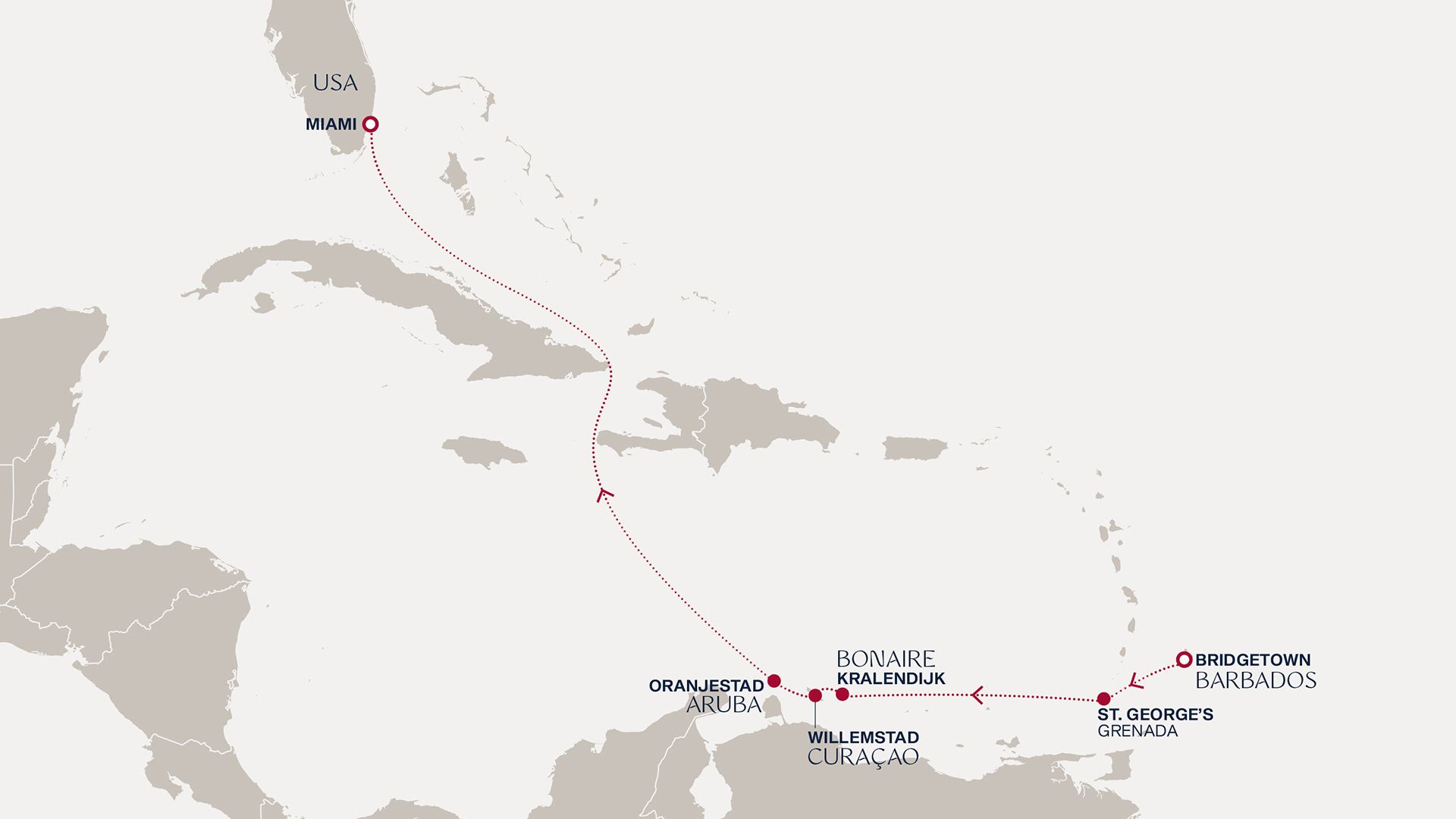 An Extended Journey from ABC Isles to Mexican Mystique Itinerary Map